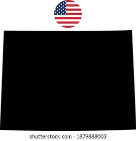 vector illustration of Colorado map with American flag