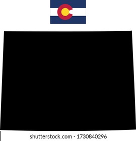 vector illustration of Colorado map with flag