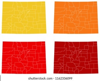 vector illustration of Colorado maps