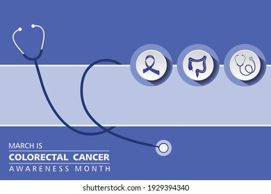 Vector illustration of Colorectal Cancer Awareness Month observed in March Every Year