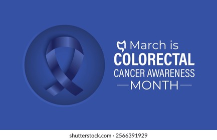 A vector illustration of Colorectal Cancer Awareness Month, observed every March. Design for banner, cards, prints, social media, poster, flyer and background design template.