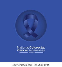 A vector illustration of Colorectal Cancer Awareness Month, observed every March. Design for banner, cards, prints, social media, poster, flyer and background design template.