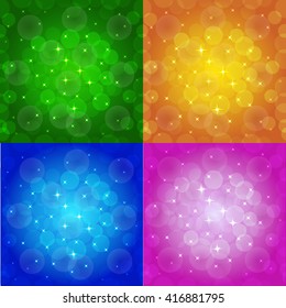 Vector illustration colored abstract background with stars end circles.