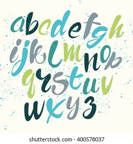 vector illustration. colored alphabet beautiful lettering. capital letters. 