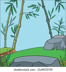 Vector illustration. colored background. bamboo forest