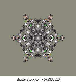 Vector illustration. A colored background with snowflakes. Vector christmas abstract colorful background with cute snowflake.