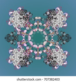 Vector illustration. A colored background with snowflakes. Vector christmas abstract colorful background with cute snowflake.
