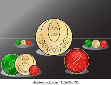 Vector illustration of a colored ball with a gray background