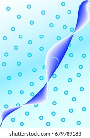 Vector illustration of a colored blue abstract background with circles and a fabulous color transition