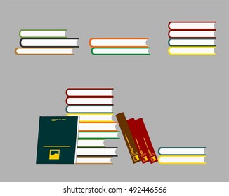 Vector illustration of colored books. Flat design.