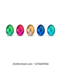 Vector illustration of Colored, bright eggs. Happy Easter.