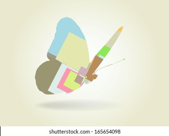 Vector illustration of  colored butterfly