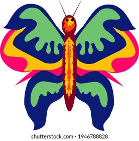 Vector illustration of a colored butterfly 