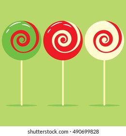 vector illustration of colored candies lollipops popsicles