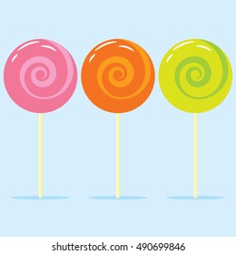 vector illustration of colored candies lollipops popsicles