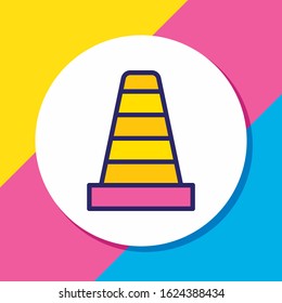 Vector illustration of colored cone icon line. Beautiful location element also can be used as obstacle icon element.