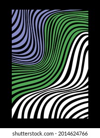 Ilustración vectorial del efecto de las bandas curvas de color.
