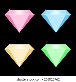 Vector illustration of colored diamonds.