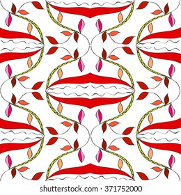 Vector illustration. Colored doodle seamless pattern