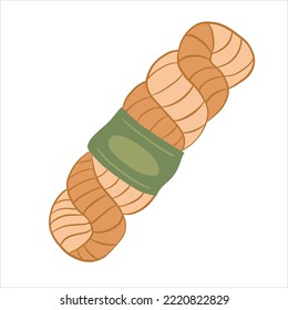 Vector illustration colored in doodle style. Yarn for knitting.