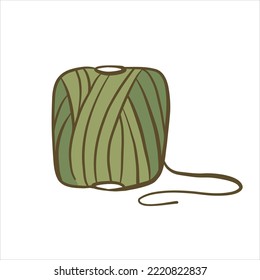 Ilustración vectorial coloreada en hilados de hilado de broche para tejer