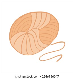 Vector illustration colored in doodle style. Yarn for knitting