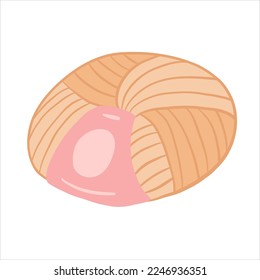 Vector illustration colored in doodle style. Yarn for knitting