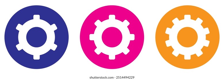 Vector illustration of colored gears isolated on a light background. Icon with cogs. Mechanical Circuits. Wheels for the workspace. Details of the working mechanism, the assembly line.