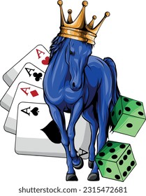 vector illustration of colored horse hand draw