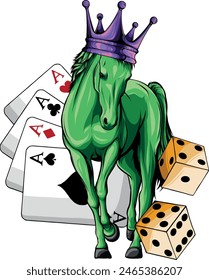 vector illustration of colored horse hand draw