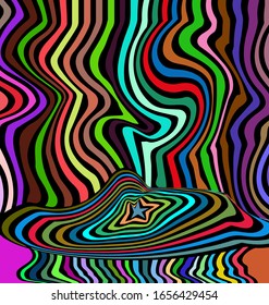 vector illustration colored image abstract discks and waves