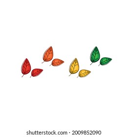 Vector illustration with colored leaves. Autumn leaf fall. Illustration with falling leaves. Design for print, fabric, paper.