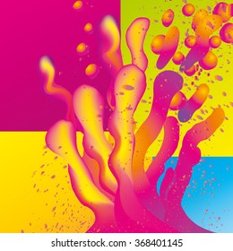 Vector illustration of a colored liquid splashing