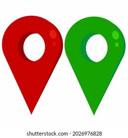vector illustration of colored location pins