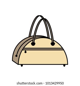 Vector illustration of colored luggage isolated on white background for banner, poster, print, sticker, web, mobile, cartoon, kids game. Decoration for travel kit and infographics. Suitcase for trip