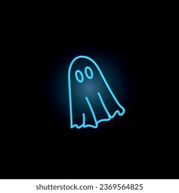 ilustración vectorial. fantasma de neón colorido sobre un fondo negro. Halloween