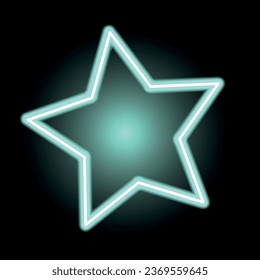 vector illustration. colored neon star on a black background