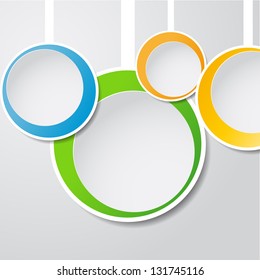 Vector illustration with colored paper circles for your design