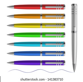 Vector illustration of Colored Pen. EPS10.
