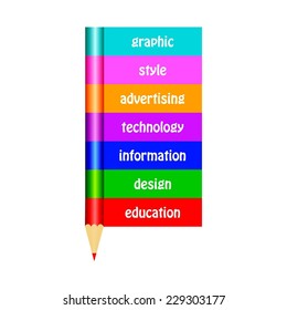Vector illustration of Colored pencil