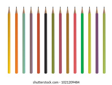 Vector illustration of colored pencils