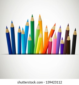 Vector Illustration of Colored Pencils