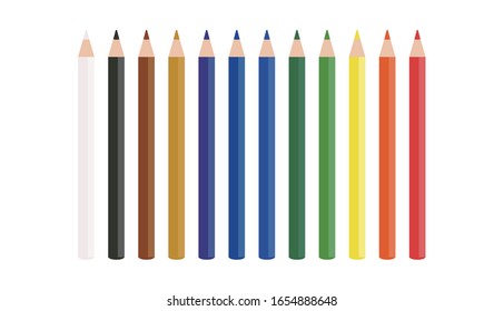 Ilustración vectorial| Lápices de colores
