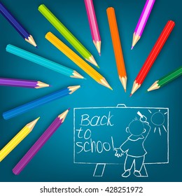 Vector illustration of colored pencils