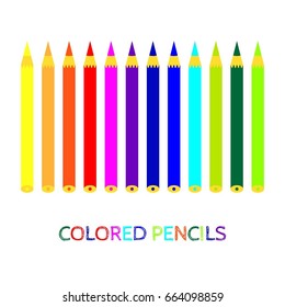 Vector illustration of colored pencils set