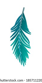Vector illustration of colored plume. Isolated on white background.