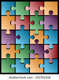 Vector illustration of colored puzzle pattern