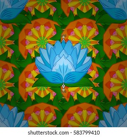 Vector illustration. Colored round floral mandala on a background. For textile, invitations, banners and other.