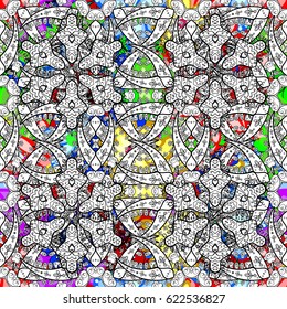 Vector illustration. Colored round floral mandala on a background. For textile, invitations, banners and other.