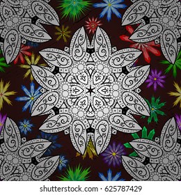 Vector illustration. Colored round floral mandala on a background. For textile, invitations, banners and other.